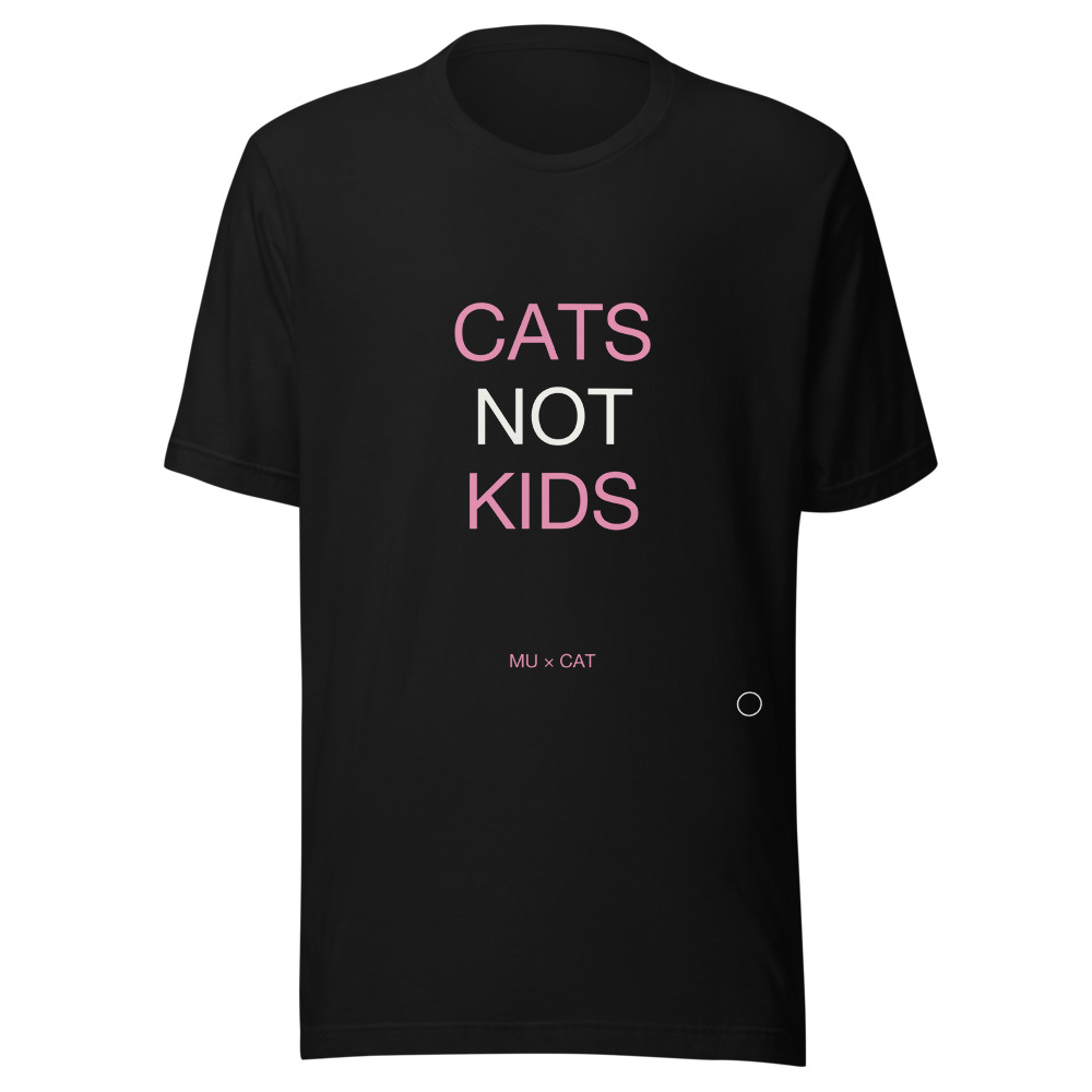 CATS NOT KIDS Tee Black