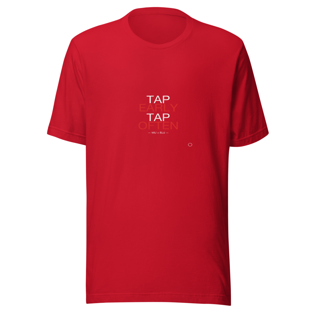 MU × BJJ #01 · TEE RED · TAP EARLY