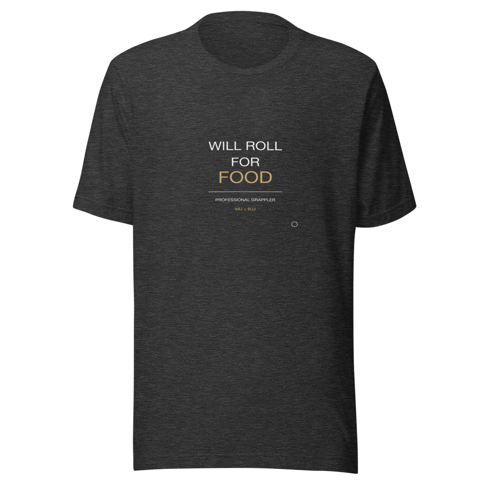 MU × BJJ #03 · TEE DARK HEATHER · WILL ROLL