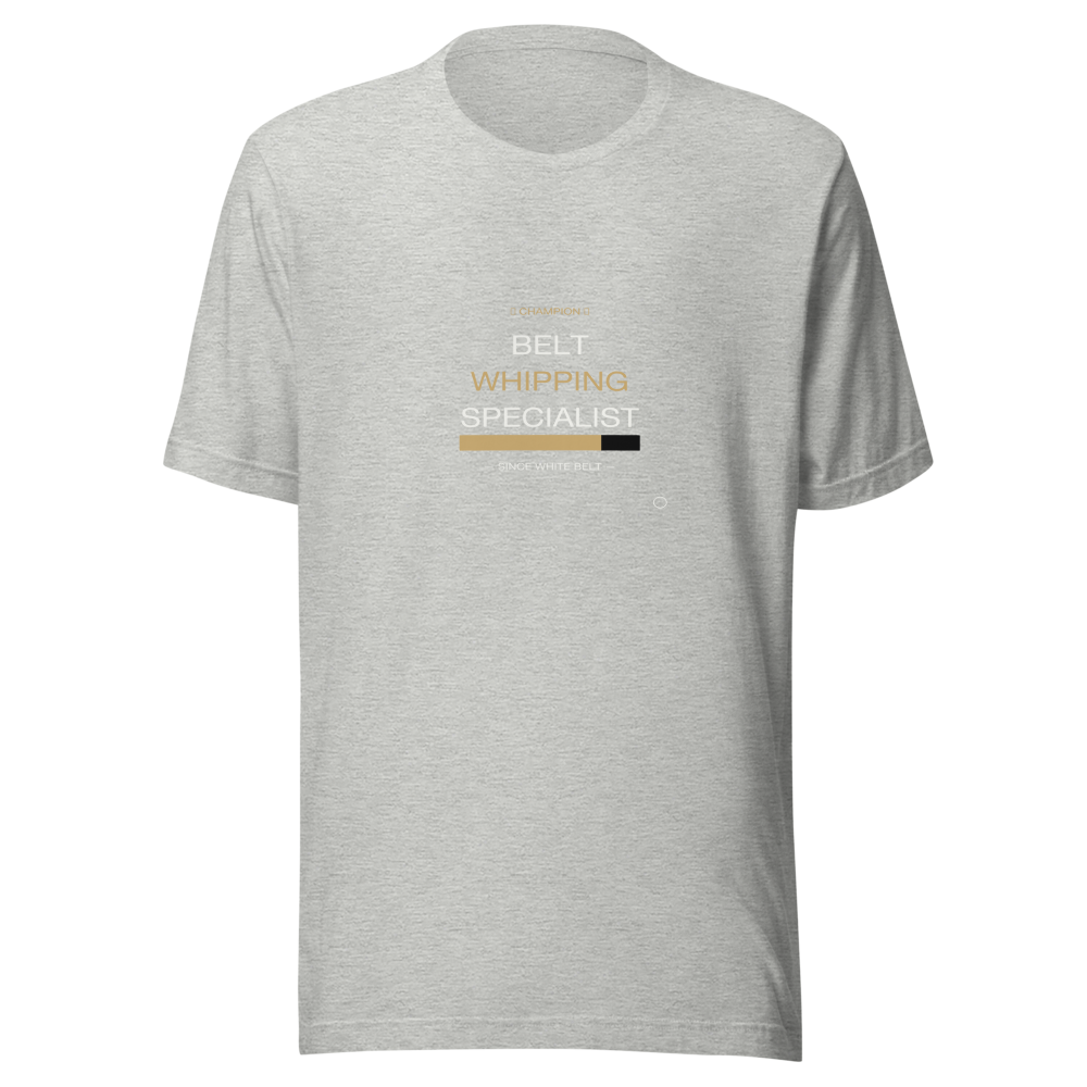 MU × BJJ #07 · TEE HEATHER · BELT WHIPPING