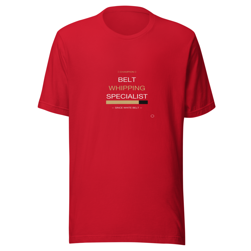 MU × BJJ #07 · TEE RED · BELT WHIPPING