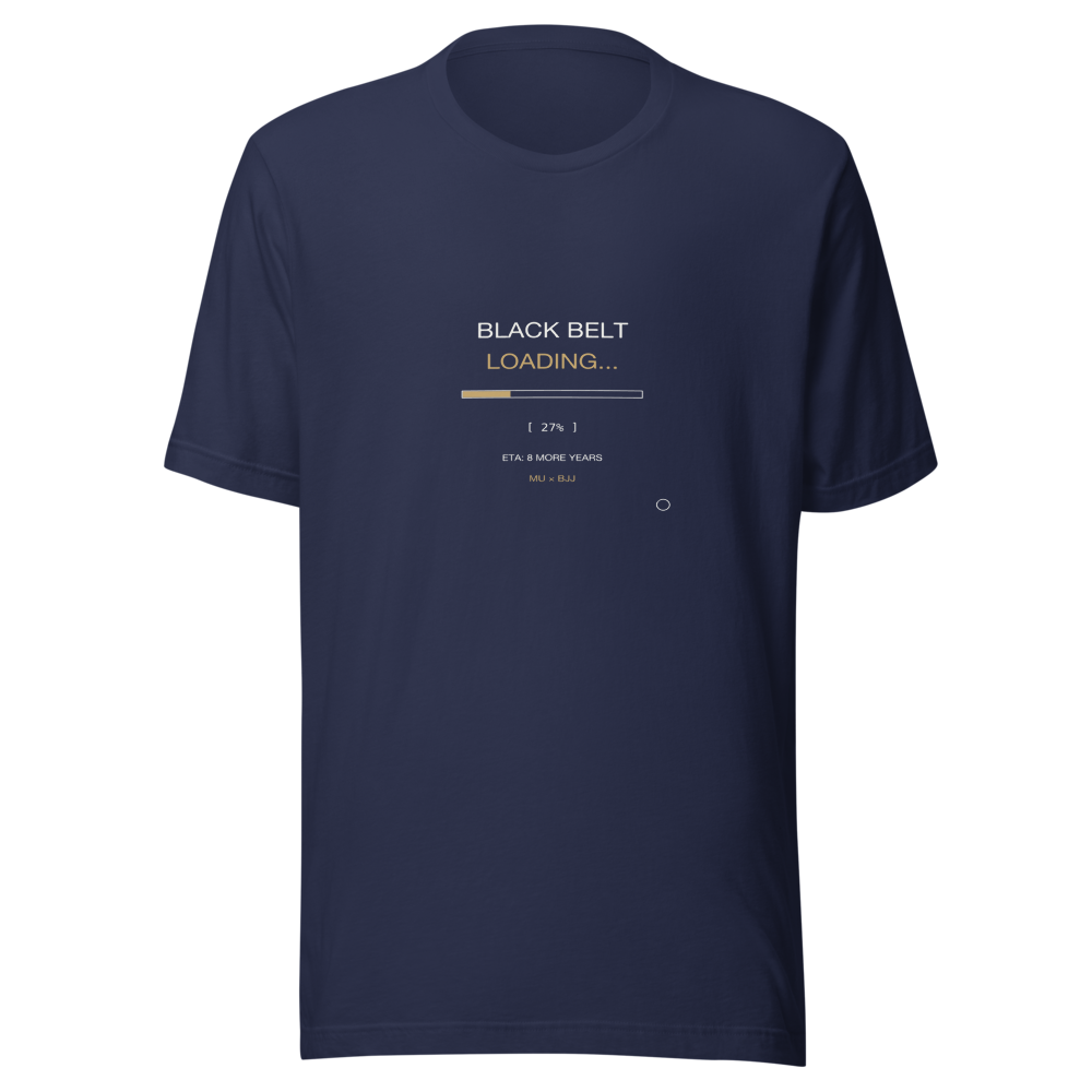 MU × BJJ #09 · TEE NAVY · BLACK BELT LOADING