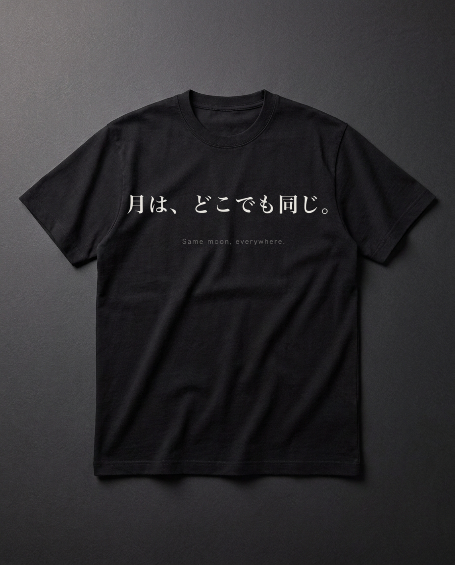 月は、どこでも同じ。 · 黒T Bella+Canvas 3001 (M) · DTG · Same moon, everywhere.