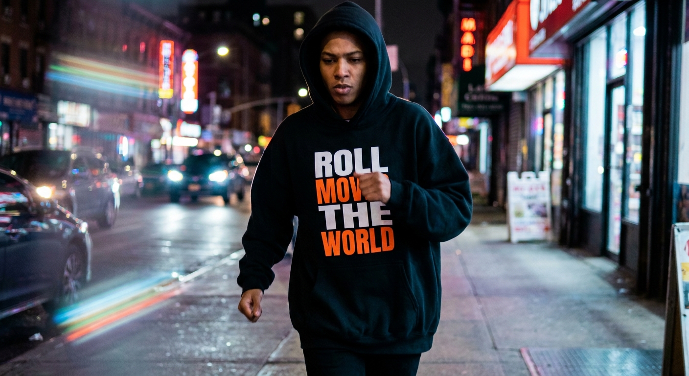 ━◯━ MU × ROLL (野島繁昭 プロデュース / 武蔵 へ捧ぐ) · E · ROLL Heavy Hoodie · Black