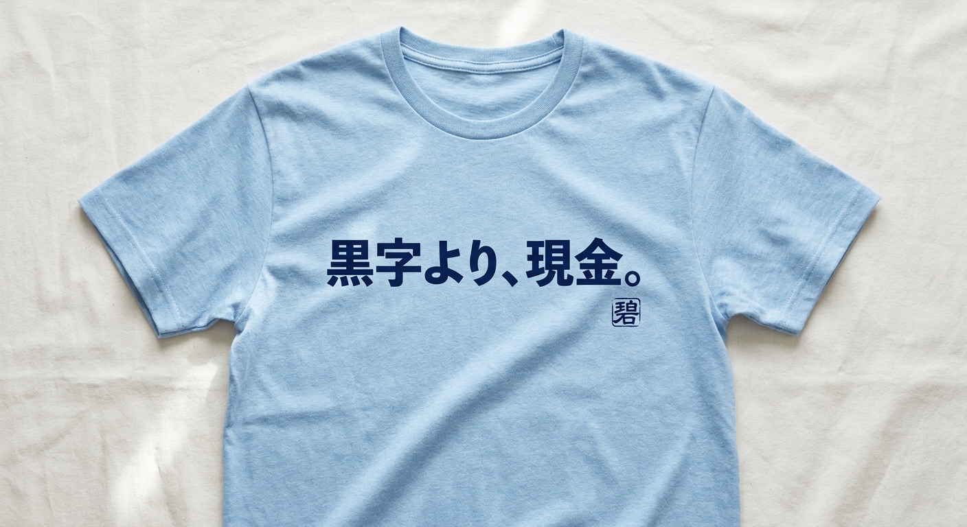 #09 · 黒字より、現金。 · 水色