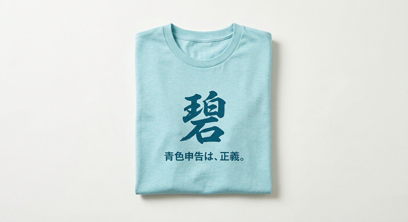 #01 · HERO — 碧 + 青色申告は、正義。 · 水色