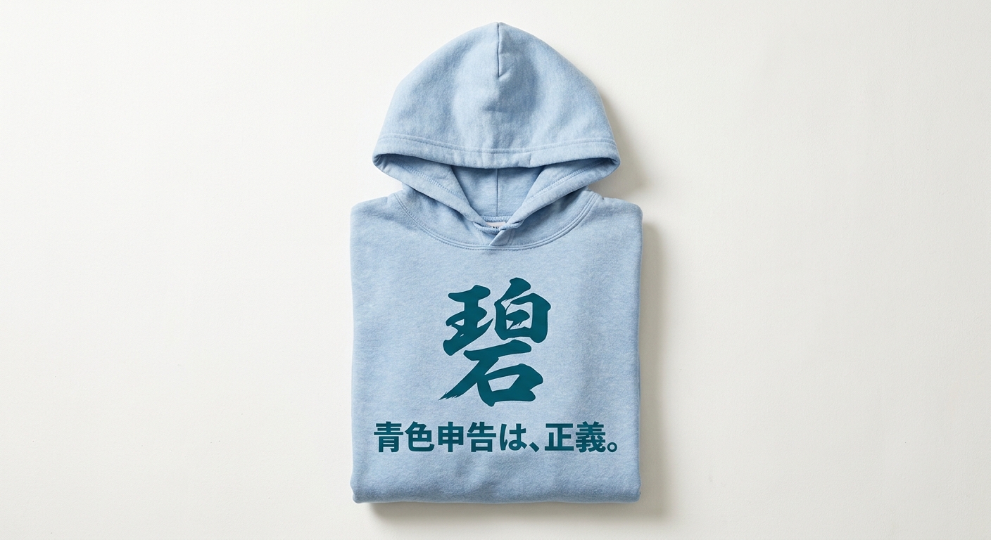 #11 · HOODIE — 碧 + 青色申告は、正義。 · 水色 (Light Blue)